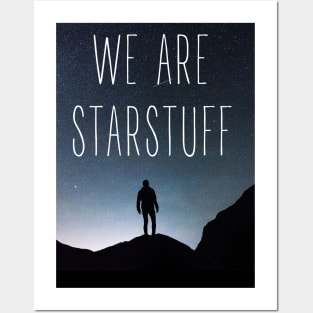 We Are Starstuff - Man Looking at Space - Black - B5 Sci-Fi Posters and Art